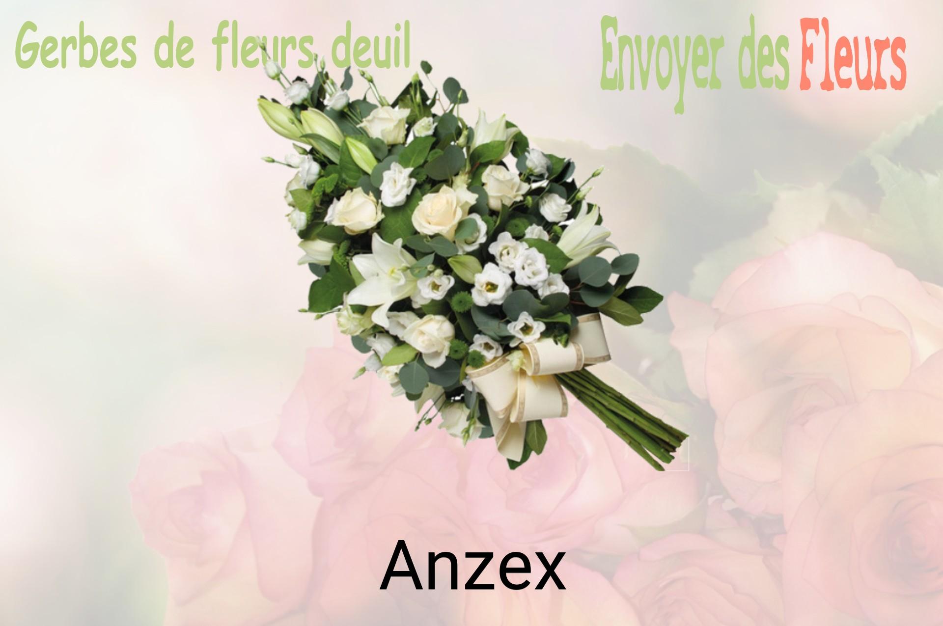 Gerbe de fleurs de deuil livrée à Anzex